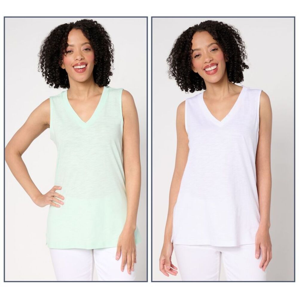 Gloria Vanderbilt Women's Top Plus Sz 3X Slub Knit V-Neck Multi-colored